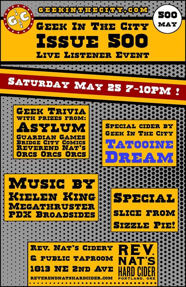 Geek in the City 500 Episode Party Geek in the City 500 Episode Party